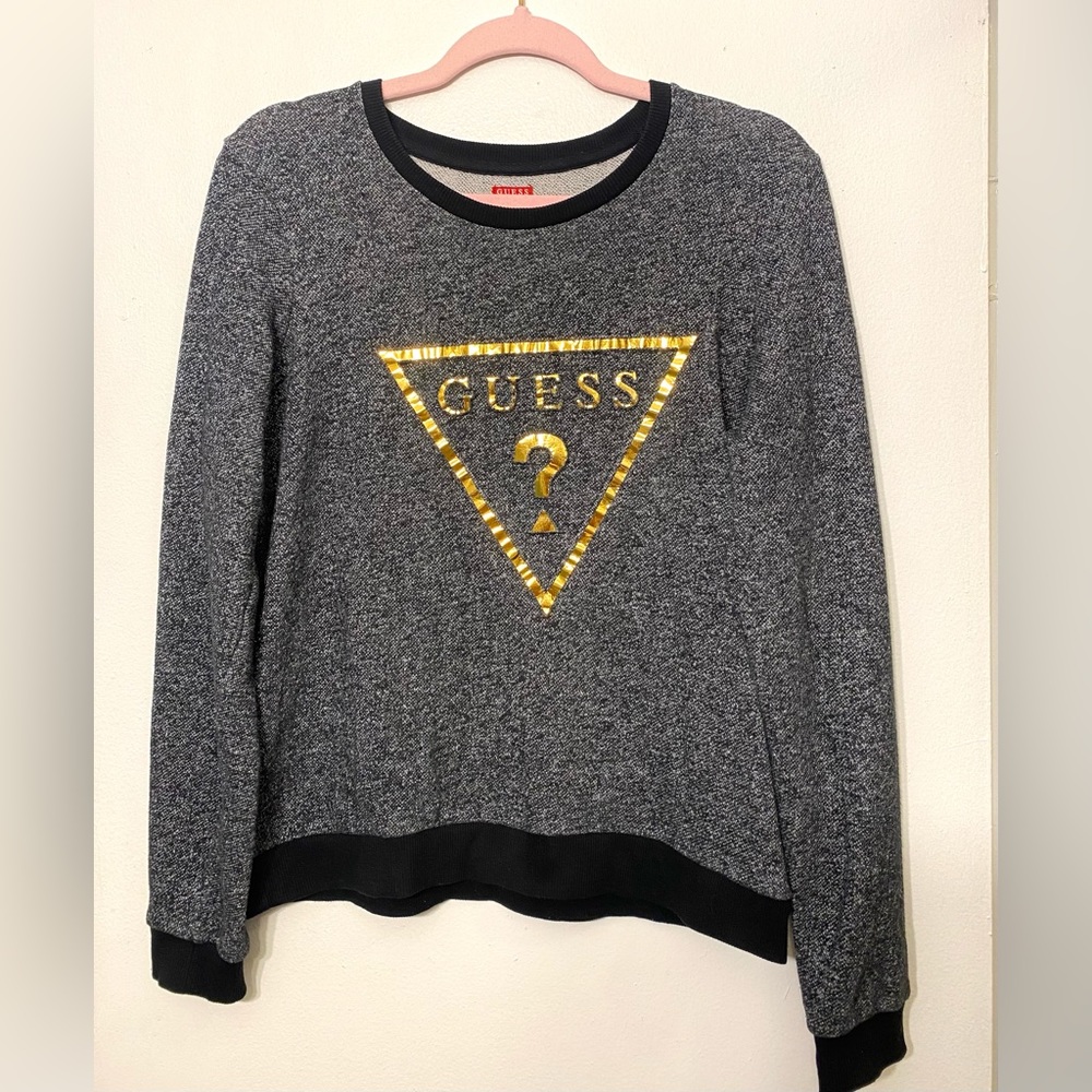 Guess Women’s‎ Logo Gold Foil Crew Swestshirt Medium